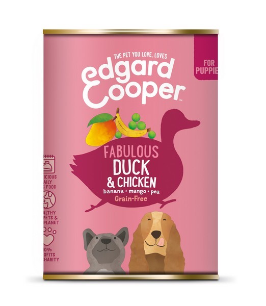 Edgard & Cooper Hond Blik Pup Eend 400 gr