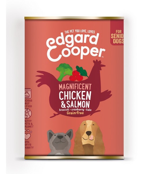 Edgard & Cooper Hond Blik Senior Kip/Zalm 400 gr