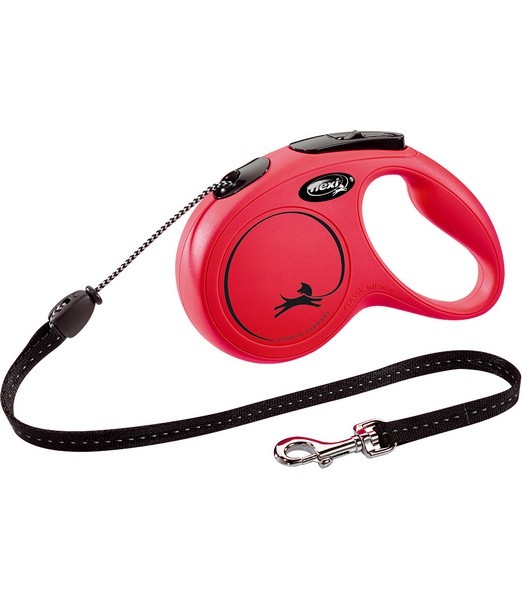 Flexi Rollijn classic cord M rood 5 meter     