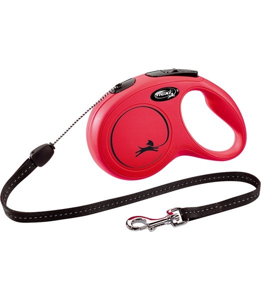 Flexi Rollijn classic cord S rood 8 meter     