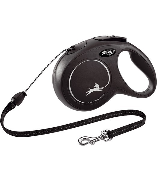 Flexi Rollijn classic cord M zwart 8 meter    