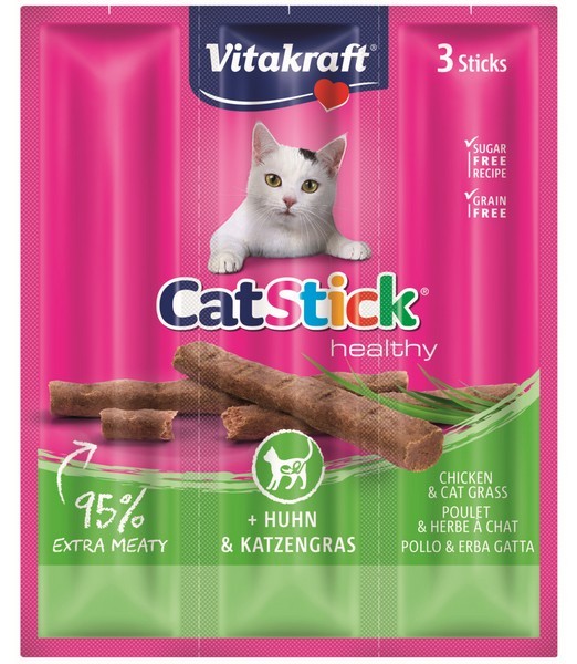 Cat Stick kip+kattengras 3 st