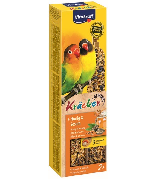 Agapornidekracker-honing-sesam-2in1