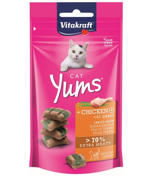Cat Yums kip & kattengras 40 gr