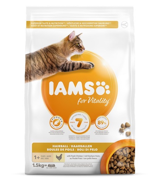 Iams cat adult hairball control chicken 1,5 kg
