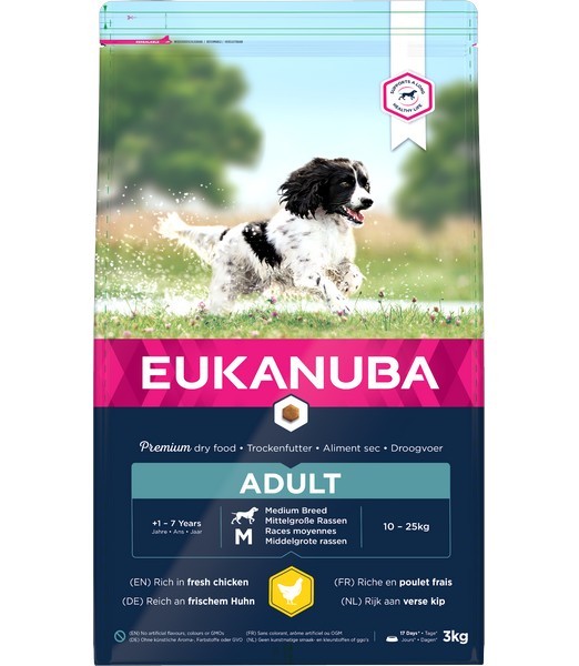 Eukanuba dog adult medium chicken 3 kg