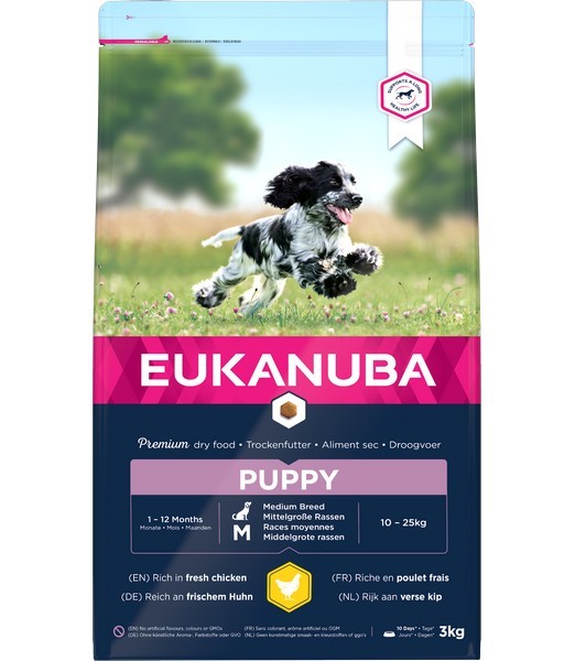 Eukanuba dog puppy medium chicken 3 kg