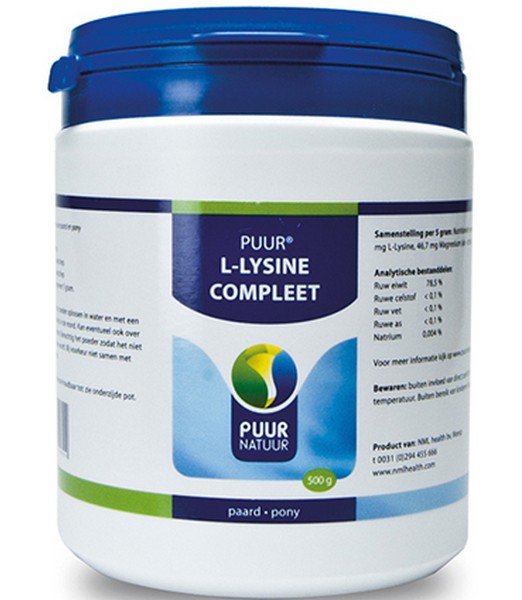 Puur L-Lysine Compleet P+P 500 gr