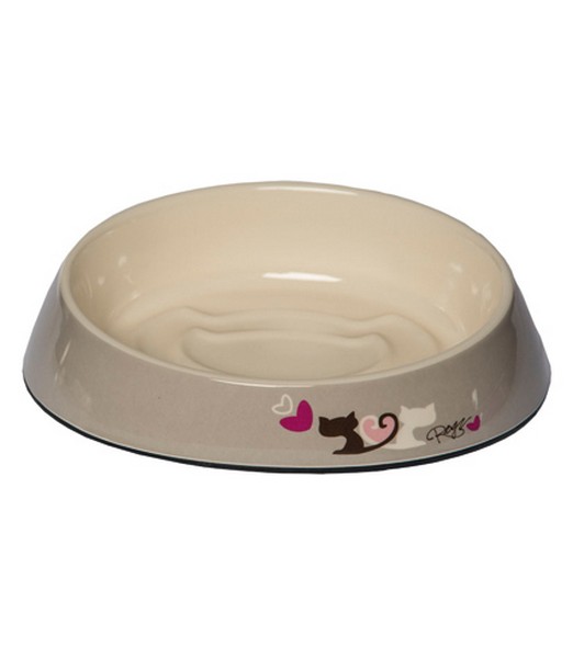 Rogz Bowlz Fishcake Grey Heart Tails