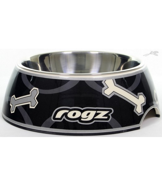 Rogz Bowlz Large Black Bone