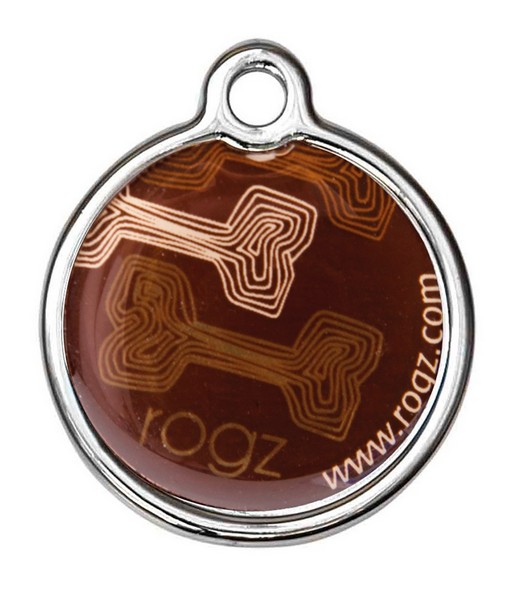 RogZ ID Tag Large Metal Mocha Bone