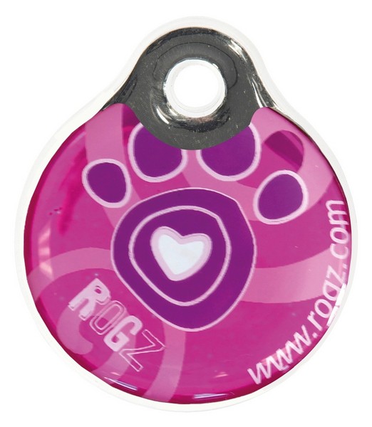 RogZ ID Tag Large Pink Paw