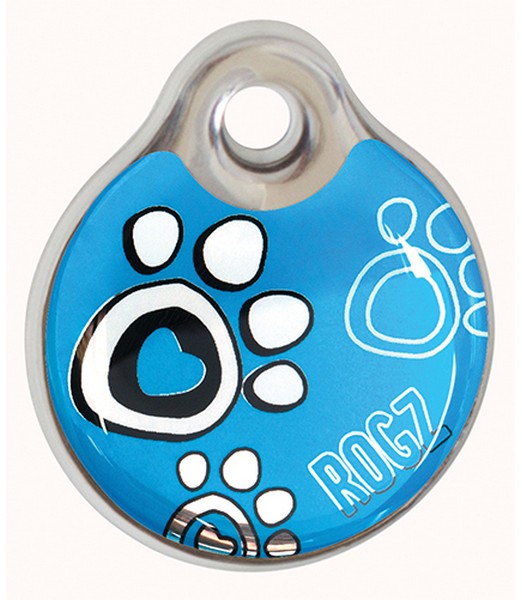 RogZ ID Tag Large Turq Paw